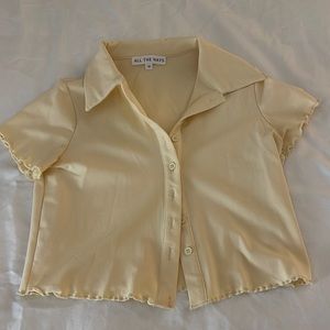 Cropped Yellow Polo